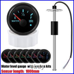 100mm-1000mm Marine Boat Water Sending Unit 0-190ohms E-F 52mm Water Level Gauge