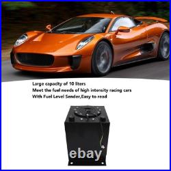 10L Fuel Cell Gas Tank With Cap Level Sender Aluminum Alloy Race Fuel Tank For
