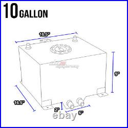 10 Gallon/38l Blue Aluminum Fuel Cell Gas Tank+level Sender+nylon Oil Feed Kit