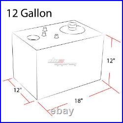 12 Gallon Top-feed Aluminum Race Fuel Cell Tank+cap+level Sender+nylon Line Kit