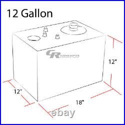 12 Gallon Top-feed Black Coat Aluminum Gas Fuel Cell Tank+cap+level Sender+foam