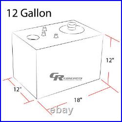 12 Gallon Top-feed Polished Aluminum Gas Fuel Cell Tank+cap+level Sender+foam