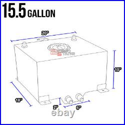 15.5 Gallon/59l Racing Red Aluminum Gas Fuel Cell Tank+level Sender 20x18x10
