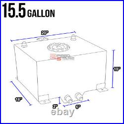 15.5 Gallon Lightweight Aluminum Gas Fuel Cell Tank+level Sender 20x18x10