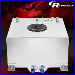15.5 Gallon Lightweight Polished Aluminum Gas Fuel Cell Tank+level Sender+foam