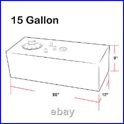 15 Gallon/57l Aluminum Light Slim Fuel/gas Tank Cell+level Sender+neck Top-feed