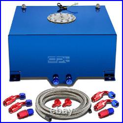 15 Gallon/57l Blue Aluminum Fuel Cell Gas Tank+level Sender+steel Oil Feed Kit