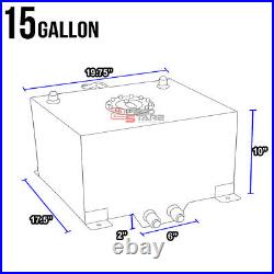 15 Gallon/57l Racing Black Aluminum Gas Fuel Cell Tank+level Sender 20x17.5x10