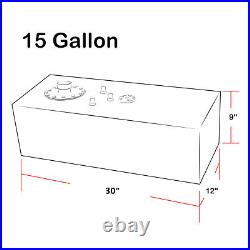 15 Gallon/57l Top-feed Aluminum Fuel Cell Gas Tank+level Sender+45° Filler Neck