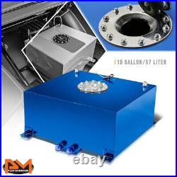 15 Gallon Lightweight Aluminum Blue Fuel Cell/Gas Tank+Level Sender Polished Cap