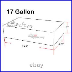 17 Gallon Top-feed Aluminum Race Fuel Cell Tank+cap+level Sender+nylon Line Kit