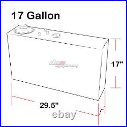 17 Gallon Top-feed Aluminum Race Slim Fuel Cell Tank+level Sender+steel Line Kit