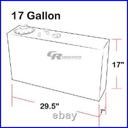 17 Gallon Top-feed Black Coat Aluminum Slim Gas Fuel Cell Tank+level Sender+foam
