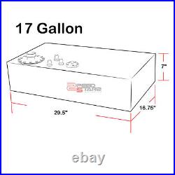 17 Gallon Top-feed Black Coated Aluminum Fuel Cell Tank/2 Sump+cap+level Sender