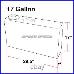17 Gallon Top-feed Slim Aluminum Fuel Cell Gas Tank+level Sender+steel Line Kit