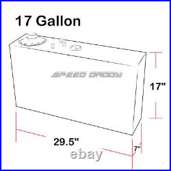 17 Gallon Top-feed Slim Coated Fuel Cell Gas Tank+level Sender+steel Line Kit