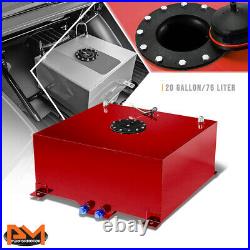 20 Gallon/76L Lightweight Aluminum Red Fuel Cell/Gas Tank+Level Sender Black Cap