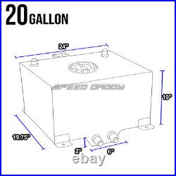 20 Gallon/78 Liter Polished Aluminum Racing Drift Fuel Cell Tank+level Sender