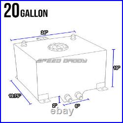 20 Gallon Black Coat Aluminum Fuel Cell Gas Tank+level Sender+45 Fast Fill Neck