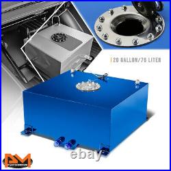 20 Gallon Lightweight Aluminum Blue Fuel Cell/Gas Tank+Level Sender Polished Cap