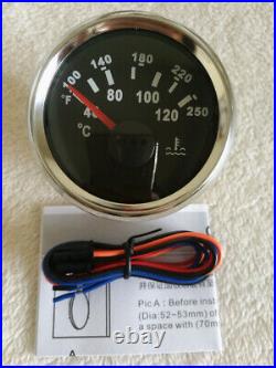 52mm 4 Gauge Set With Sender Fuel Level Water Temp Volt Oil Pressure Black 9-32V
