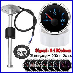 52mm Water Level Tank Gauge 7 Colors LED with 100mm-1000mm Water Level Sender
