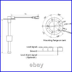 850mm KUS Fuel Water Level Sender Boat Marine Water Level Sending Unit 0-190ohms